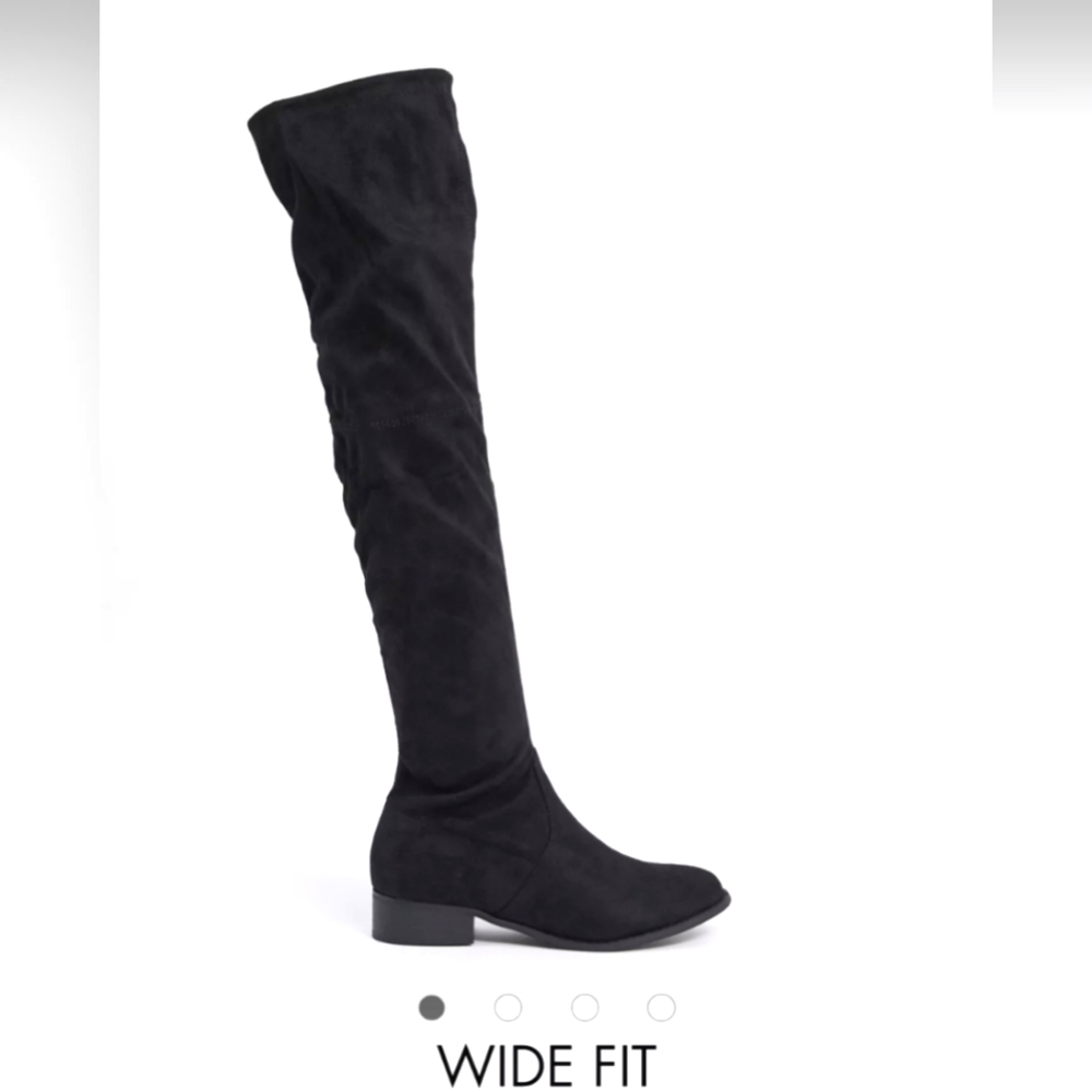 Public Desire Wide Fit Exclusive Elle over the knee boots in black